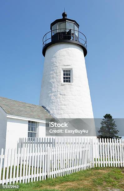 White Lighthouse Stock Photo - Download Image Now - Building Exterior, Built Structure, Coastline