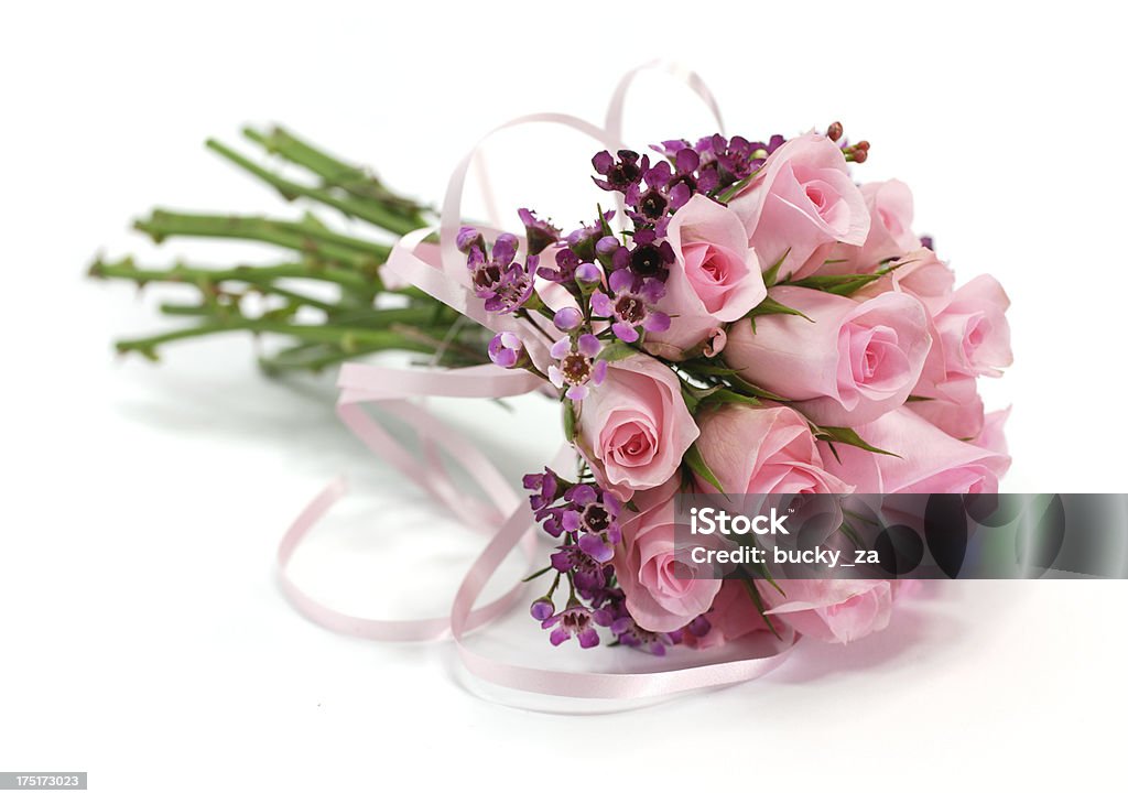 Rosa und Lila Rosa Blumenstrauß isoliert auf weiss, Schatten - Lizenzfrei Blumenstrauß Stock-Foto