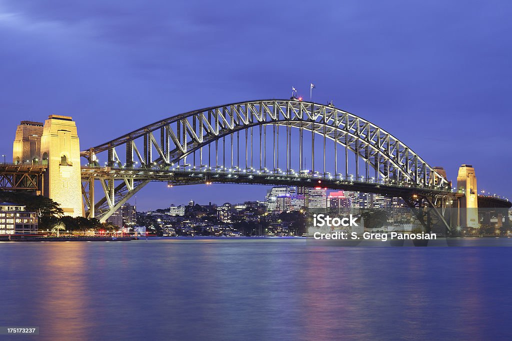 Puente del Puerto de Sidney durante la noche - Foto de stock de Aire libre libre de derechos