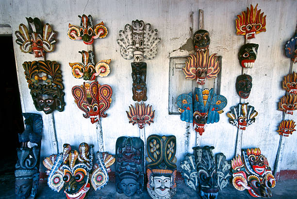 istock Sri Lanka, Mirissa Beach, carved masks. 175173681