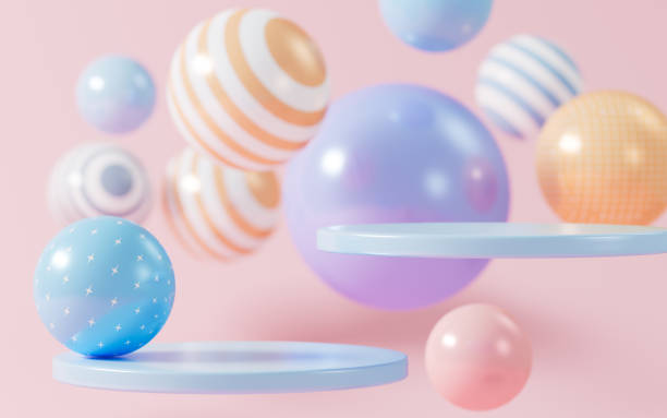 istock Cartoon colorful and bouncing spheres, 3d rendering. 1751739004