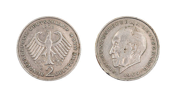 Two-Mark-Coin, Germany, 1975 stock photo