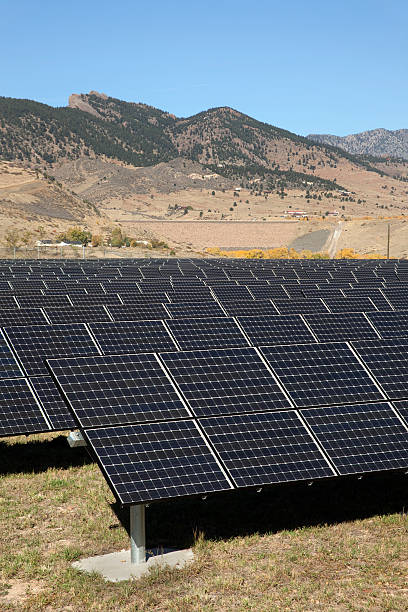 istock Solar panels and reservoir dam Colorado 175174216