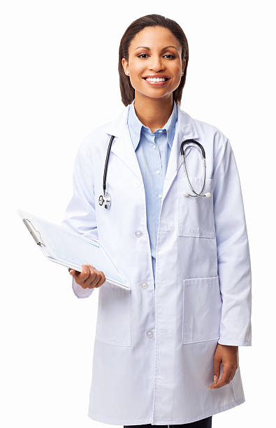 istock Young Female Doctor Holding Clipboard - Isolated 175174299