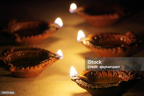 Diya Celebrations Of Diwali Stock Photo - Download Image Now - Celebration Event, Concepts, Culture of India