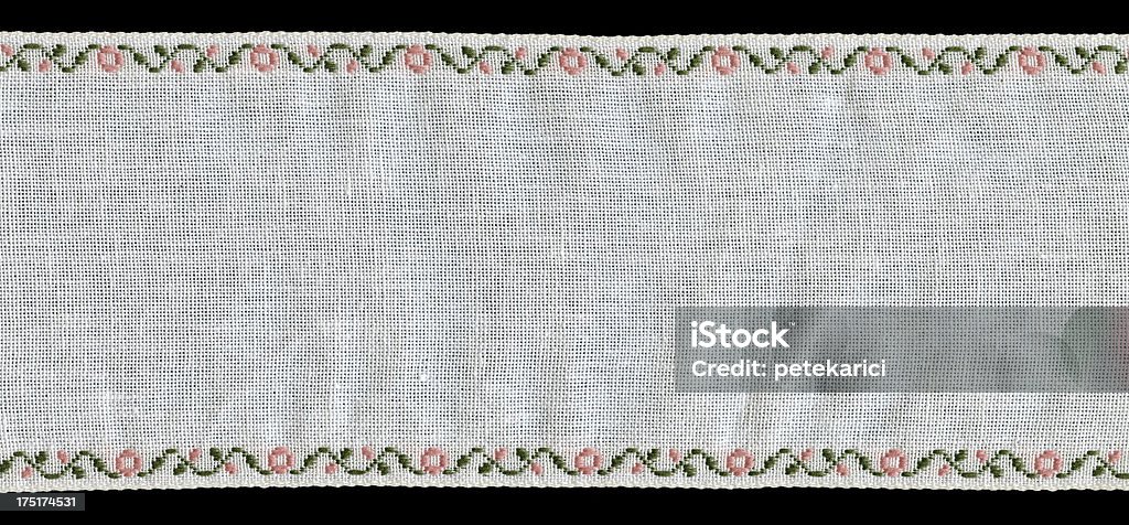 Patterned Strip of White Fabric  Tablecloth Stock Photo