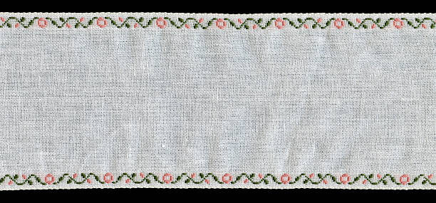 wzorzysta pasek z białe tkaniny - needlecraft product embroidery cross stitch flower zdjęcia i obrazy z banku zdjęć