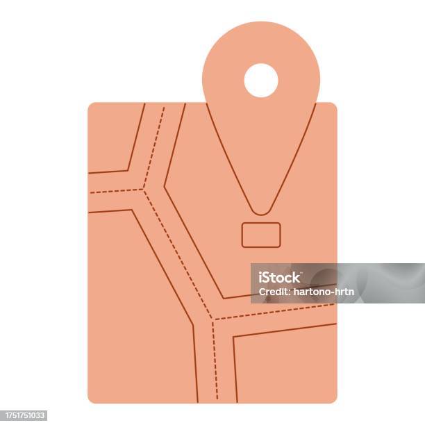 Flat Line Map Vector Illustration With Travel Theme And Flat Line ...