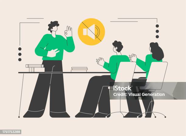 Sign Language Class Logo Sign Language Classes Abstract Concept Vector Illustration Stock ...