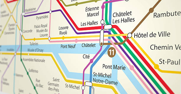 carte de transport - paris metro train photos et images de collection