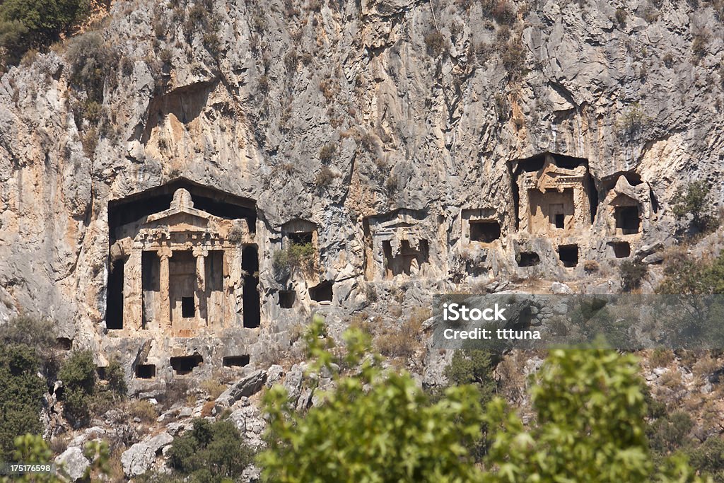 marmaris carian tombs, tourism travel destination tombs in mountains Persepolis Stock Photo