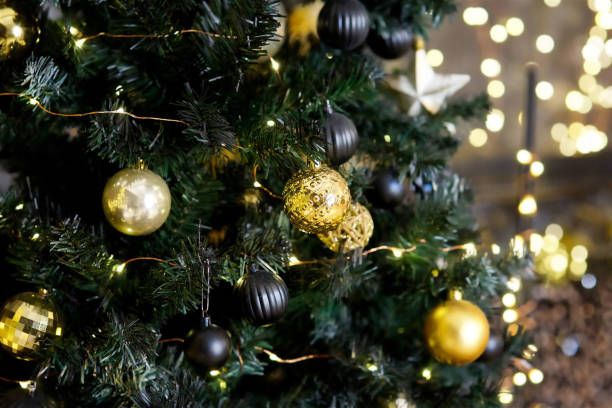 istock Elegant decorated with balls and figures Christmas tree 1751766974