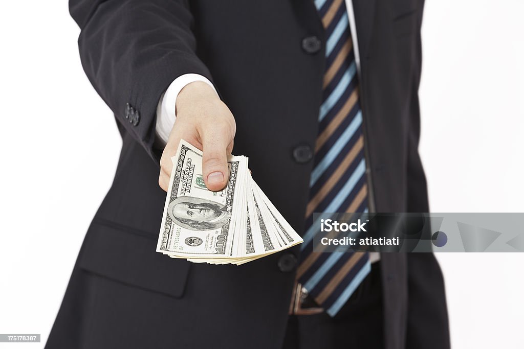 businessman giving money Adult Stock Photo