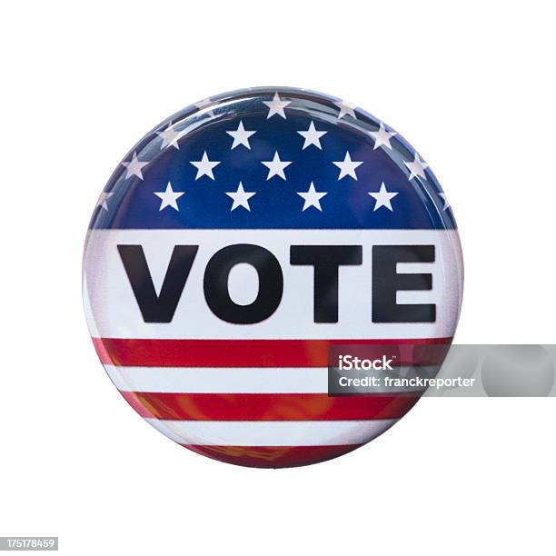 Botón De Voto Para El 2012 Elección Aislado En Blanco Foto de stock y más banco de imágenes de 2012