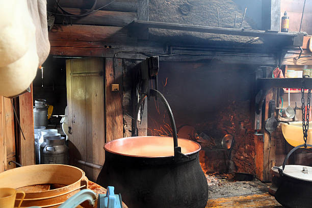 istock swiss traditional cheesemakers cottage with cauldron and open fire 175178547