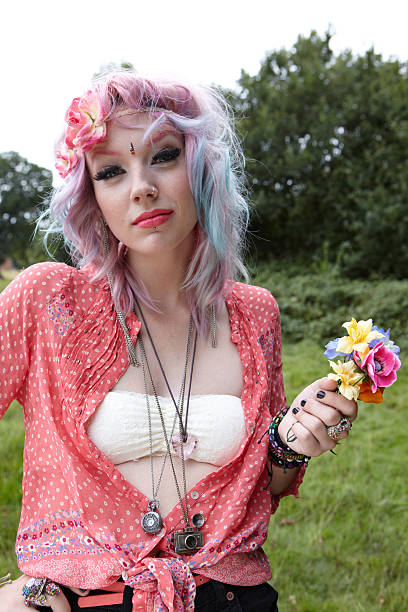 istock Pretty modern Hippie girl posing 175178830