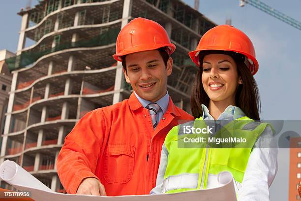 Building Contractor Stock Photo - Download Image Now - Agreement, Architect, Blueprint