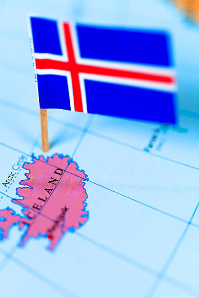 istock Map and flag of Iceland 175179051