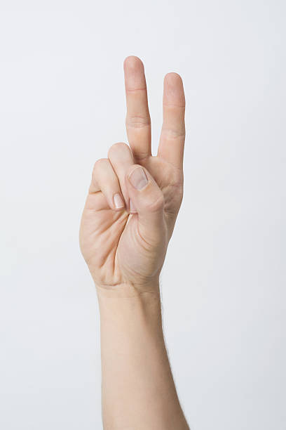 istock Male Hand Gesturing Number 2 - Isolated 175179348