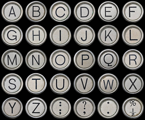 antique alphabet de machine à écrire - letter d typebar typewriter text photos et images de collection