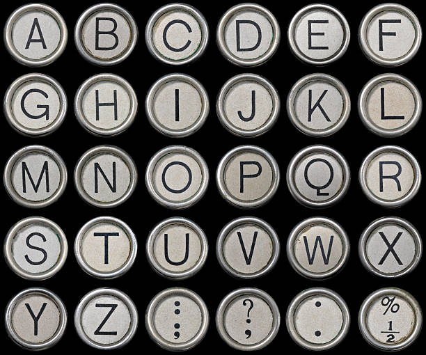 zabytkowe maszyny do pisania alfabet - letter m typewriter text typebar zdjęcia i obrazy z banku zdjęć