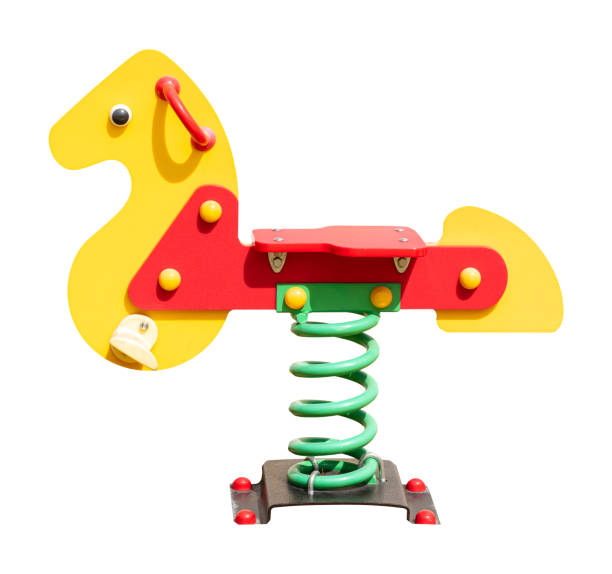 Colorful spring horse isolated on white background with clipping path