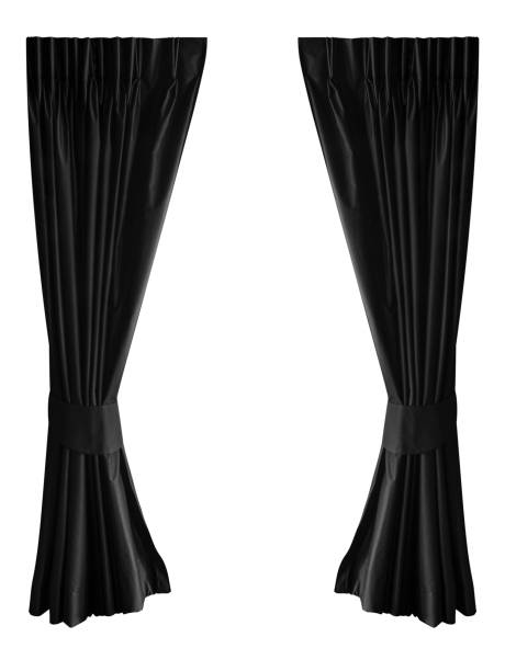 istock Mock up black drapery isolated on white background with clipping path 1751806615