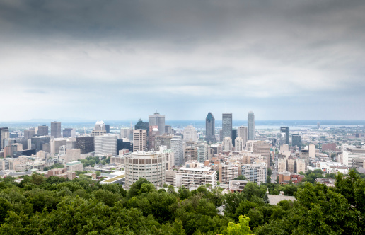 Montreal downtown view from Mont Royal Park Quebec skyscraper landscape