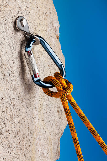 istock Carabiner and Italian hitch knot 175181453