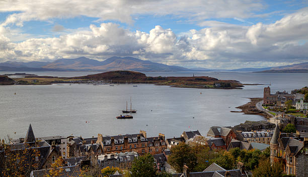 istock view of Oban, Scotland. Harbor  175181598