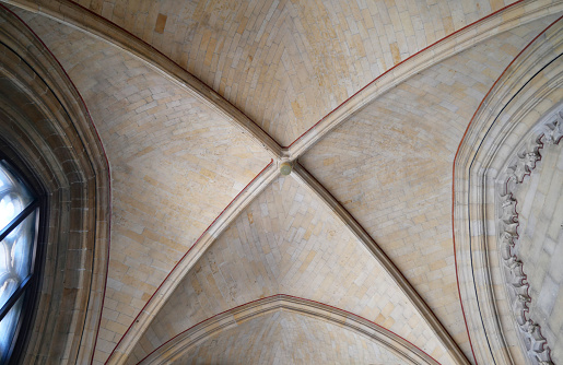 Ceiling inside of the hallways of the Basilica of Saint Servatius in Maastricht, Limburg, Netherlands.