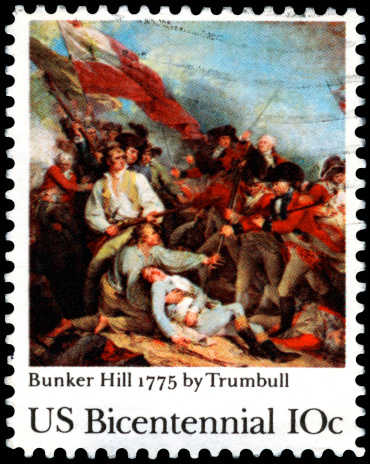 USA Postage Stamp: US Bicentennial - Bunker Hill 1775 by Trumbull.
