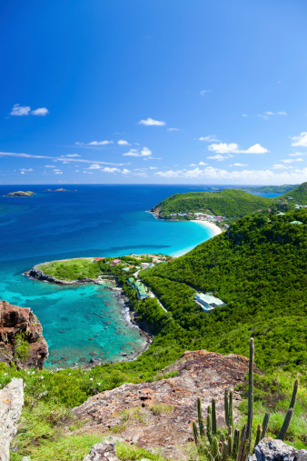 high angle view of Anse des Flamands in St. Barths, French West Indies
