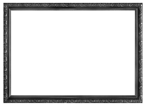 istock Black vintage picture frame isolated on white background, empty antique photo frame. 1751821055