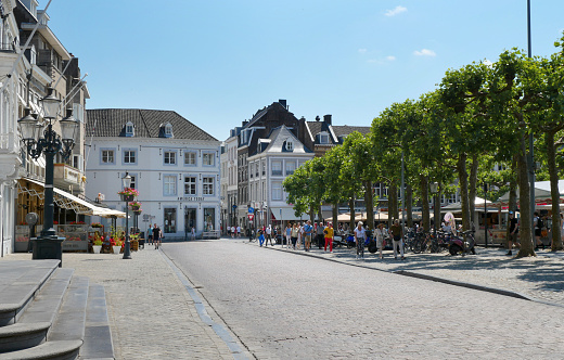 Vrijthof square in the center of Maastricht, Limburg, Netherlands.