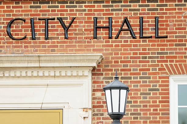 istock City hall sign close up 175182516