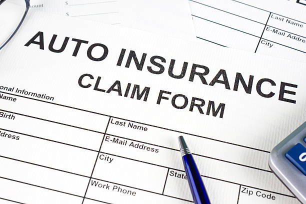 Auto insurance claim form stock photo