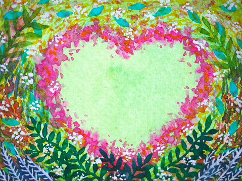 abstract colorful heart love mind mental spiritual soul soulmate inspiring universe emotions energy healing art watercolor painting illustration design flower floral color spirit symbol background