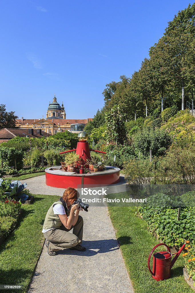 Stift Melk, Áustria - Foto de stock de Jardim clássico royalty-free