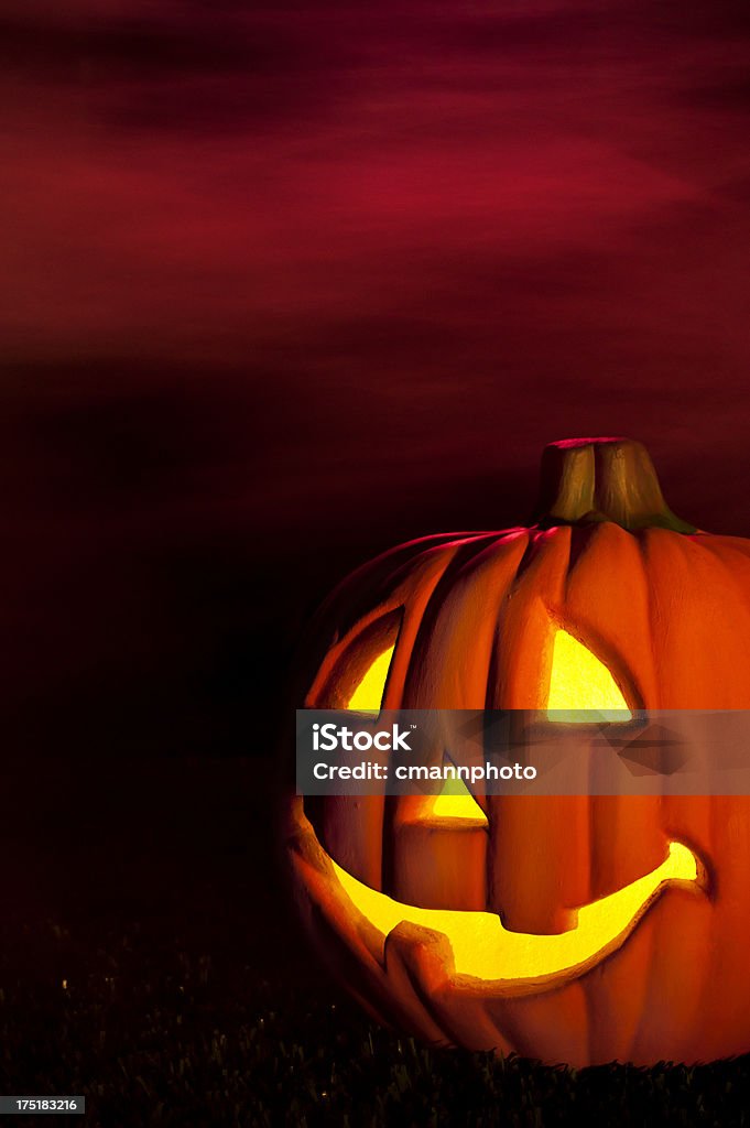 Foggy Jack O Lantern - Foto de stock de Assustador royalty-free