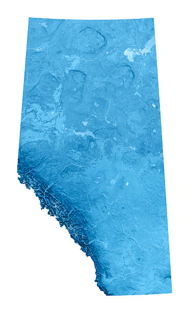 Alberta Topographic Map Isolated 3D render and image composing: Topographic Map of Alberta, Canada. Isolated on White. High resolution available! High quality relief structure! alberta stock pictures, royalty-free photos & images