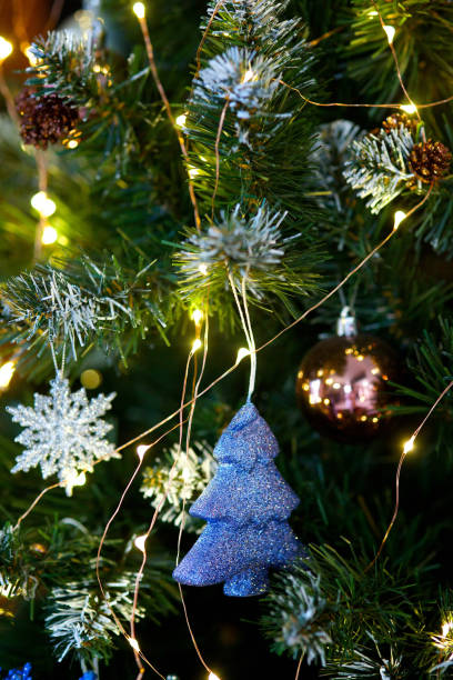 istock Elegant decorated with balls and figures Christmas tree 1751837902