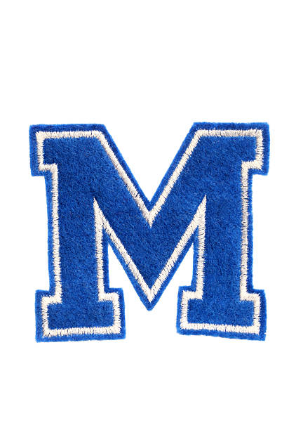 A Varsity college letter M, in blue. 