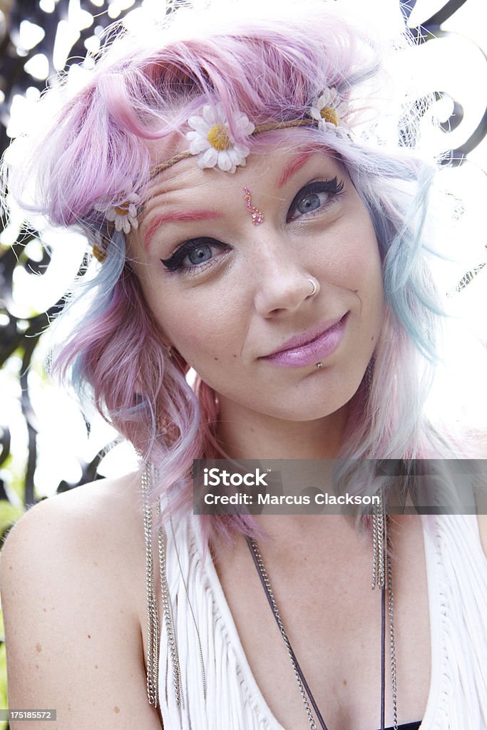 아이리스입니다 Hippy 여자아이 - 로열티 프리 Glastonbury Festival 스톡 사진