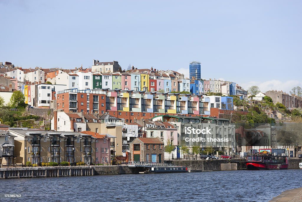 Harbourside casas coloridas - Foto de stock de Bristol - Inglaterra royalty-free