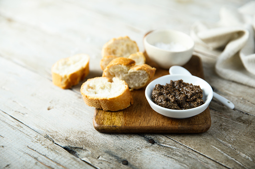 Traditional homemade black olive tapenade