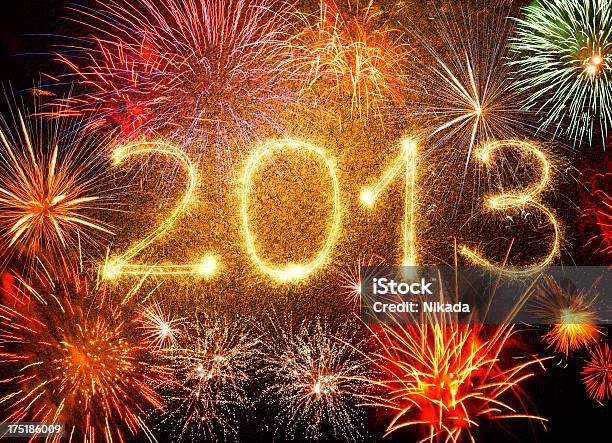 Sparkling New Year 2013 Stock Photo - Download Image Now - 2013, Abstract, Black Background