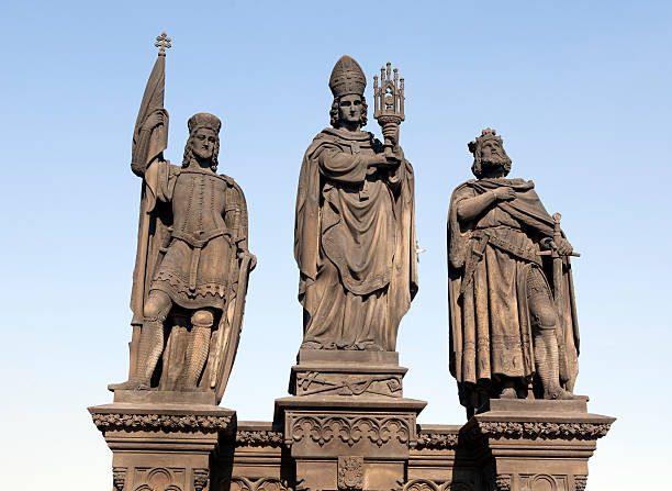 istock Statues on Charles Bridge in Prague 175186419