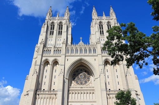 Washington National Cathedral. Landmark in Washington D.C. American architecture.