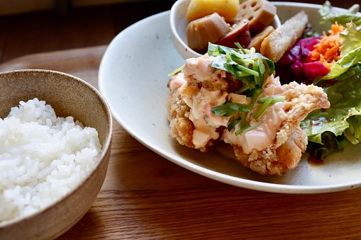 Chicken Nanban set meal. A dish from Miyazaki, Japan.